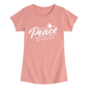 Girls' - Instant Message - Peace Be With You Fitted Short Sleeve Graphic T-Shirt - 1 of 4