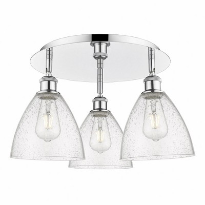 Bristol Glass - 3 Light Flush Mount In Industrial Style-10 Inches Tall and 19.25 Inches Wide