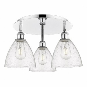 Bristol Glass - 3 Light Flush Mount In Industrial Style-10 Inches Tall and 19.25 Inches Wide - 1 of 1