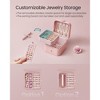 2-Layer Travel Jewelry Organizer Box - Portable Earring Storage Case for Small Accessories, Versatile Jewelry Holder, Jelly Pink - 4 of 4