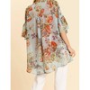 Women's Sheer Ruffle Sleeve Floral Duster - umgee - 3 of 4