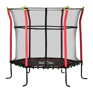 Soozier Trampoline for Kids with Net, Indoor/Outdoor Toddler Trampoline with Safety Enclosure, Birthday Gift for Boys and Girls 3-10 Years - 1 of 4
