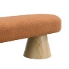 Sapphtopaz Dining Bench Upholstered Ottoman with Wood Legs End of Bed Bench Entryway Bench Vanity Stool for Living Room, Bedroom, Entryway - 3 of 4