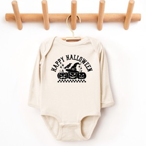 The Juniper Shop Happy Halloween Arch Distressed Long Sleeve Bodysuit - 1 of 4