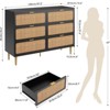 Dresser for Bedroom with 6 Drawers, 31.5" Farmhouse Chest of Drawers Closet with Metal Handle, Wooden Dresser Organizer, for Bedroom, Living Room - 2 of 4