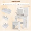 FONTOI 35.5"W Makeup Vanity Desk with Mirror and Stool Set Large Storage and Jewelry Organizer for Bedroom Dressing Room, White, 53.5"*35.5"*15.5" - 3 of 4