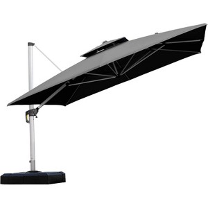 PURPLE LEAF 11ft Patio Umbrella Outdoor Square Double-Top Aluminum Umbrella Cantilever Patio Umbrella for Garden Deck Pool Patio - 1 of 4