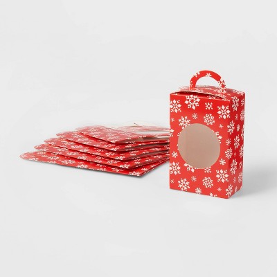 6ct Window Snowflake Treat Gift Box Red - Wondershop™