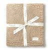 Makemake Organics GOTS Certified Organic Cotton Knit Soft Cotton Throw Blanket Large (50x60, Sand) - 4 of 4