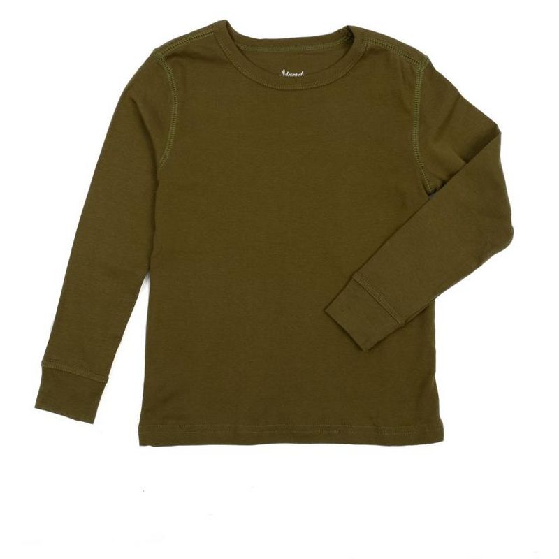 Leveret Kids Long Sleeve Solid Boho Color T-Shirt, 2 of 4