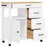 vidaXL Kitchen Trolley MONZA 33.1 in.x15.7 in.x35.4 in. Solid Wood Pine - 4 of 4