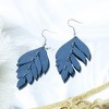 Nature Wooden Leaf Drop Dangle Earrings Wood Palm Leaves for Women Handmade Lightweight Bohemian Summer Tropical Plant Ethnic Jewelry - 3 of 4