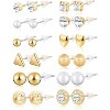 24-Pair Stud Earrings Set: Crystal and Pearl Ear Studs for Women & Men - 4 of 4