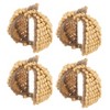 Saro Lifestyle Rustic Charm Beaded Pumpkin Napkin Ring (Set of 4), Beige - 2 of 4