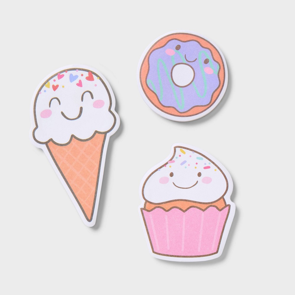 3pk Valentine's Day Sweet Treats Sticky Notes - Spritz™