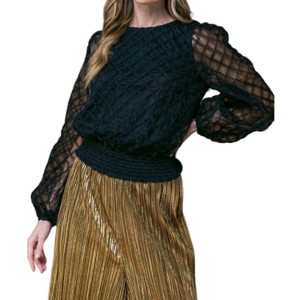 Women's Textured Woven Top - FLYING TOMATO - 1 of 4