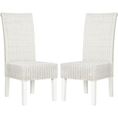 Arjun 18''H Wicker Dining Chair (Set of 2) - White - Safavieh