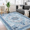 Washable Vintage Oriental Rug Non Slip Low Pile Rug Soft Throw Floor Cover Retro Medallion Foldable Indoor Carpet for Living Room Bedroom Playroom - 3 of 4