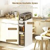 4-Tier Slim Storage Cabinet with Wheels, 7.1" Wide Freestanding Organizer with 3 Drawers & Toilet Paper Holder, for Bathroom, Kitchen - 3 of 4