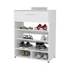 VYNXARIA FM Furniture Onawa Modern Shoe Rack - White, with Drawer and Scratch - Resistant Design - 4 of 4