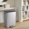 SEVOBAL Trash Can Kitchen Garbage Can Trash Cans Rectangle Stainless Steel with Soft Close Lid Step Foot Pedal Bathroom Toilet, Gray, 30"*23"*16" - 3 of 4