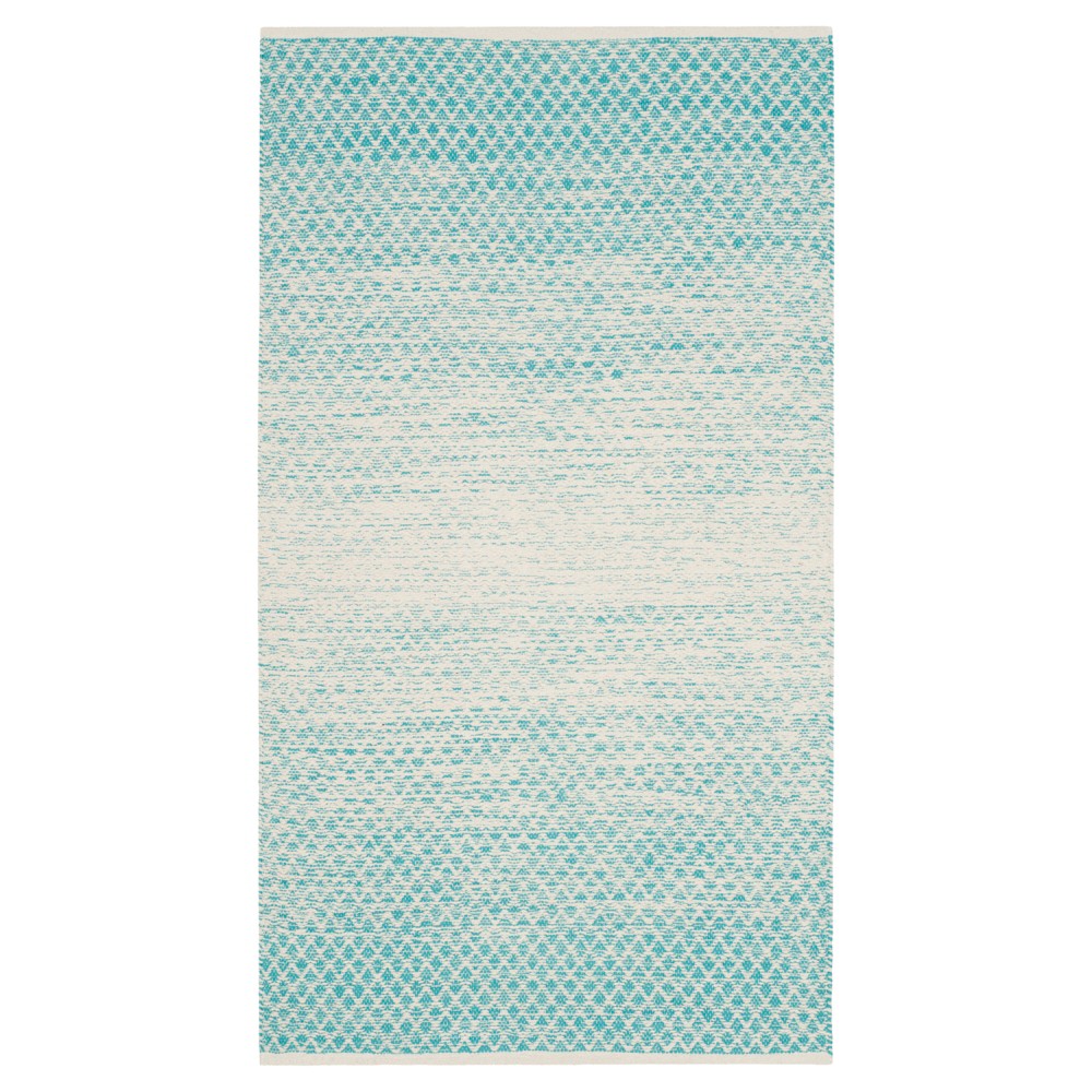Turquoise/Ivory Geometric Flatweave Woven Area Rug 4'x6' - Safavieh