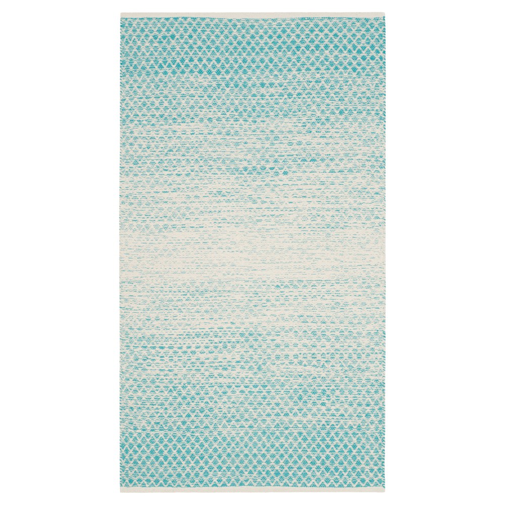 Turquoise/Ivory Geometric Flatweave Woven Accent Rug 3'x5' - Safavieh