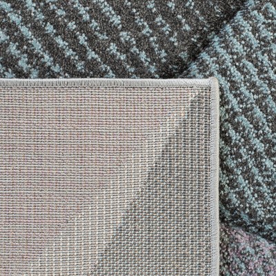 Gray and Light Blue Mid-Century Modern Synthetic Rug 8x10 Feet