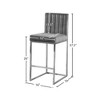 Meridian Furniture,Giselle Grey Velvet Stool - 4 of 4