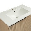 COWLOWN 21.6 inch Modern Floating Bathroom Vanity ,Perfect for Small Bathrooms, Right side storage,Black - 3 of 4