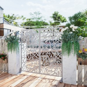 PexFix 72 in. x 47 in. Outdoor Privacy Rectangle Screen Galvanized Steel Panel Divider in White - 1 of 4