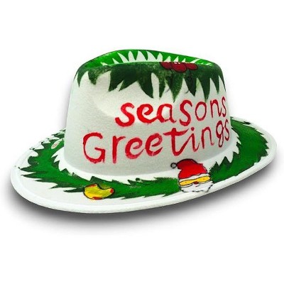 4E's Novelty Christmas Fedora Hat for Adults, Men & Women - Holiday Party Dress Up Costume Accessories & One Size Fedora Hats for Women & Men