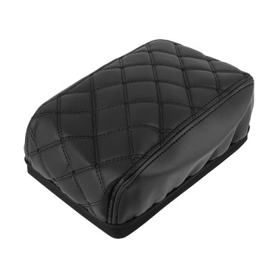 X AUTOHAUX Replacement Armrest Cover Pad Microfiber Leather Center Console Cover Black for Subaru Forester 2015-2018