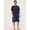 Lars Amadeus Men's Comfy Lounge Soft Loose Short Sleeves Sleep Nightgown - 3 of 4