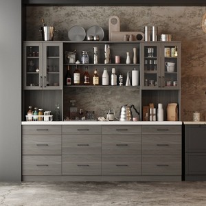 FUFU&GAGA Tempered Glass Display Cabinet Multifunctional Living Room Storage Cabinet - 1 of 4