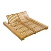 Christopher Knight Home Thira Rustic Outdoor Acacia Wood Double Chaise Lounge with Adjustable Back, No Cushion Included - 2 of 4
