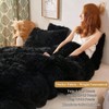 Plush Shaggy Duvet Cover Set, Luxury Ultra Soft 3 - Piece Queen, Black - 3 of 4