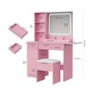 Vanity Desk with Mirror LED Lights, Power Outlet Makeup Vanity Table with Drawers and Storage Shelves Dressing Table - 4 of 4