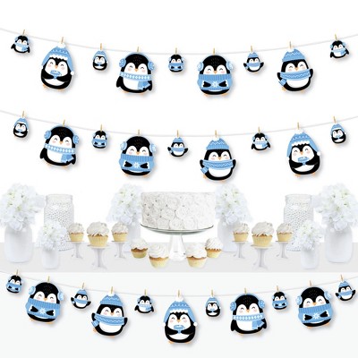 Big Dot of Happiness Winter Penguins - Holiday and Christmas Party DIY Decorations - Clothespin Garland Banner - 44 Pieces