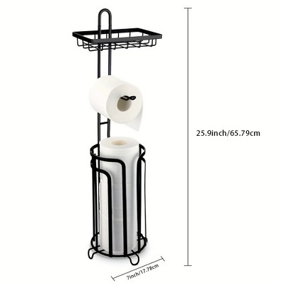 MaseiKar Toilet Paper Holder Stand Tissue Paper Roll Dispenser with Shelf