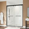 Lirago,56-60x76",Double-Slider Glass Cabinet Door with Tempered Glass, Aluminum Track, Anti-Derail Wheels, Durable Frame,Black - 2 of 4