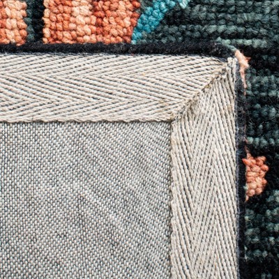 Handmade Blue Wool Tufted Rectangular 4' x 6' Rug