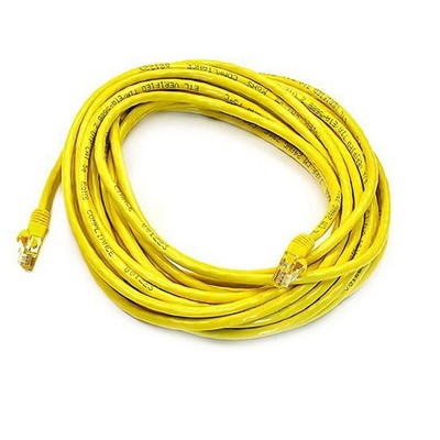 Monoprice Cat6 Ethernet Patch Cable - 30 Feet - Yellow | Network Internet Cord - RJ45, Stranded, 550Mhz, UTP, Pure Bare Copper Wire, 24AWG