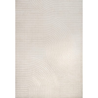 Scandinavian Ivory Geometric 35"x60" Synthetic Area Rug