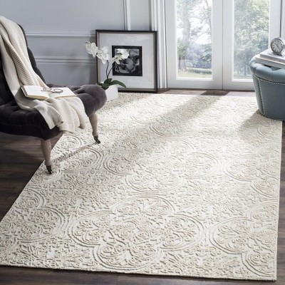 Ivory Hand-Tufted Wool Rectangular Area Rug 6' x 9'