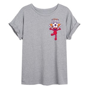 Women's - Sesame Street - Elmo Soccer Ball Oversized Graphic T-Shirt - 1 of 4