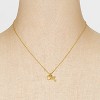 14K Gold Dipped Puff Heart & Cross Pendant Necklace - Gold: Brass, Lobster Claw Clasp, 16" with 3" Extender - 2 of 4
