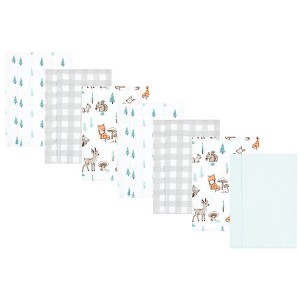 Luvable Friends Hudson Baby Flannel Burp Cloths 7pk Set - 1 of 2