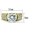 Slickblue Women’s IP Gold Stainless Steel Ring with Clear CZ, Pave Design, Engagement Ring, size 5-10 - 2 of 4
