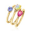 Ross-Simons 1.20 ct. t.w. Multi-Gemstone Jewelry Set: 3 Rings in 18kt Gold Over Sterling With Diamonds - 3 of 4